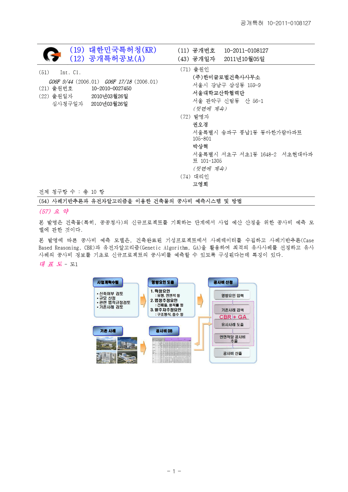 Cost estimating model and method for building projects using CBR and GA