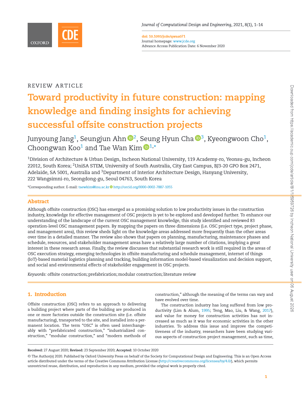 Toward productivity in future construction: mapping knowledge and finding insights for achieving successful offsite construction projects